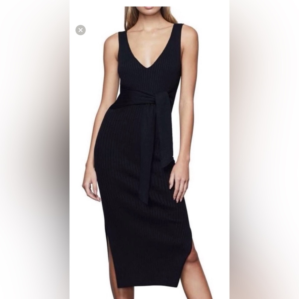 Good American Knit Body-con sweater dress with Tie